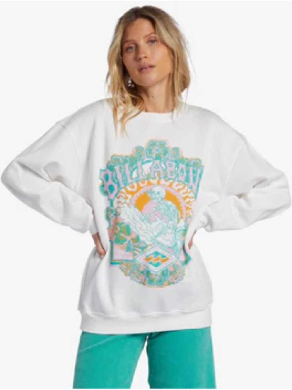 Billabong Sunny Days Sweatshirt, Salt Crystal, XS, NWT